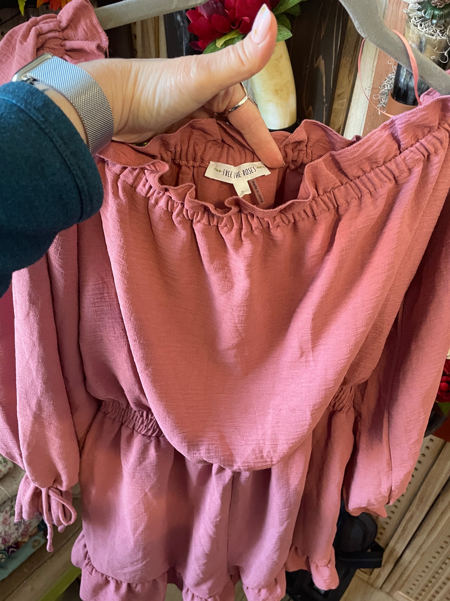 Free the roses pink romper