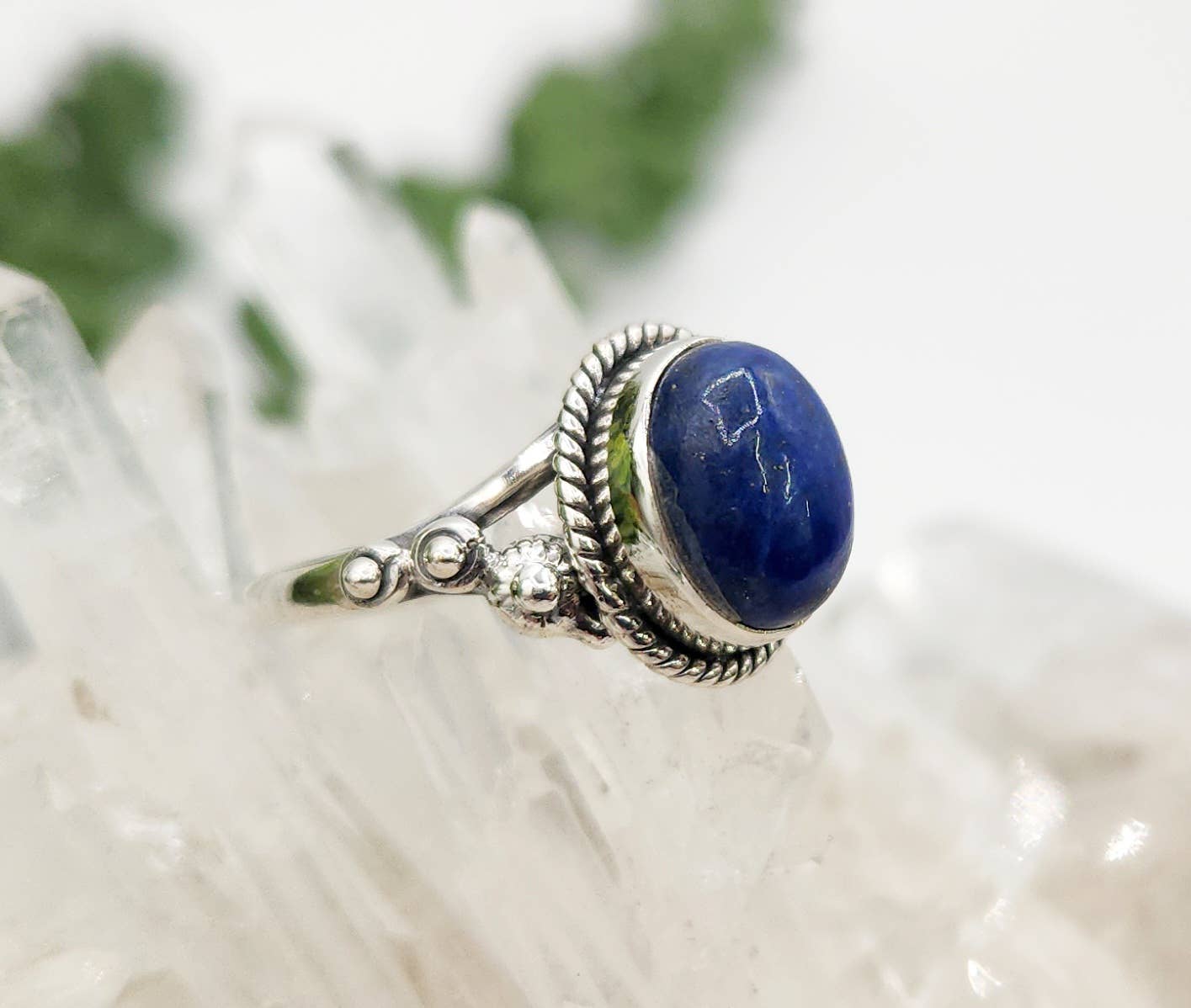 Lapis Lazuli Gemstone Sterling Silver (925) Ring: 10