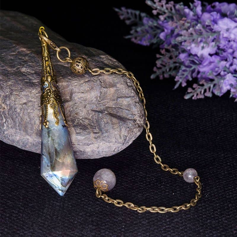 Grey Moonstone Protection Pendulum: Copper