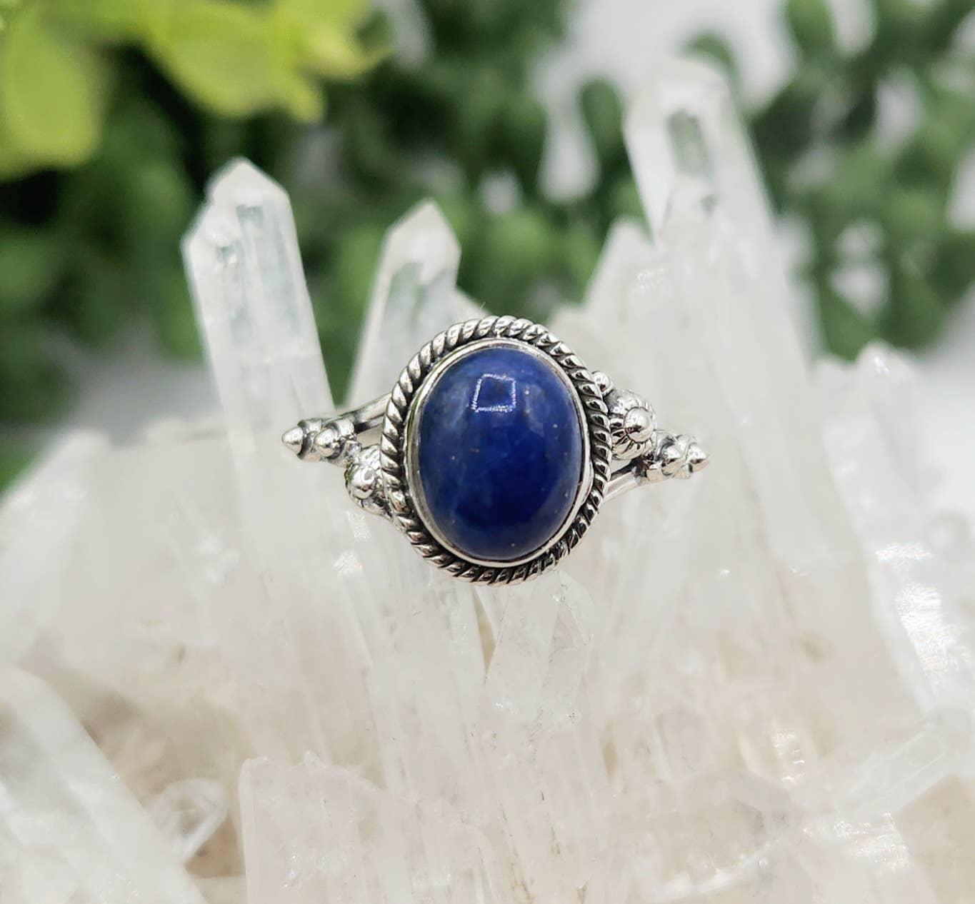 Lapis Lazuli Gemstone Sterling Silver (925) Ring: 10