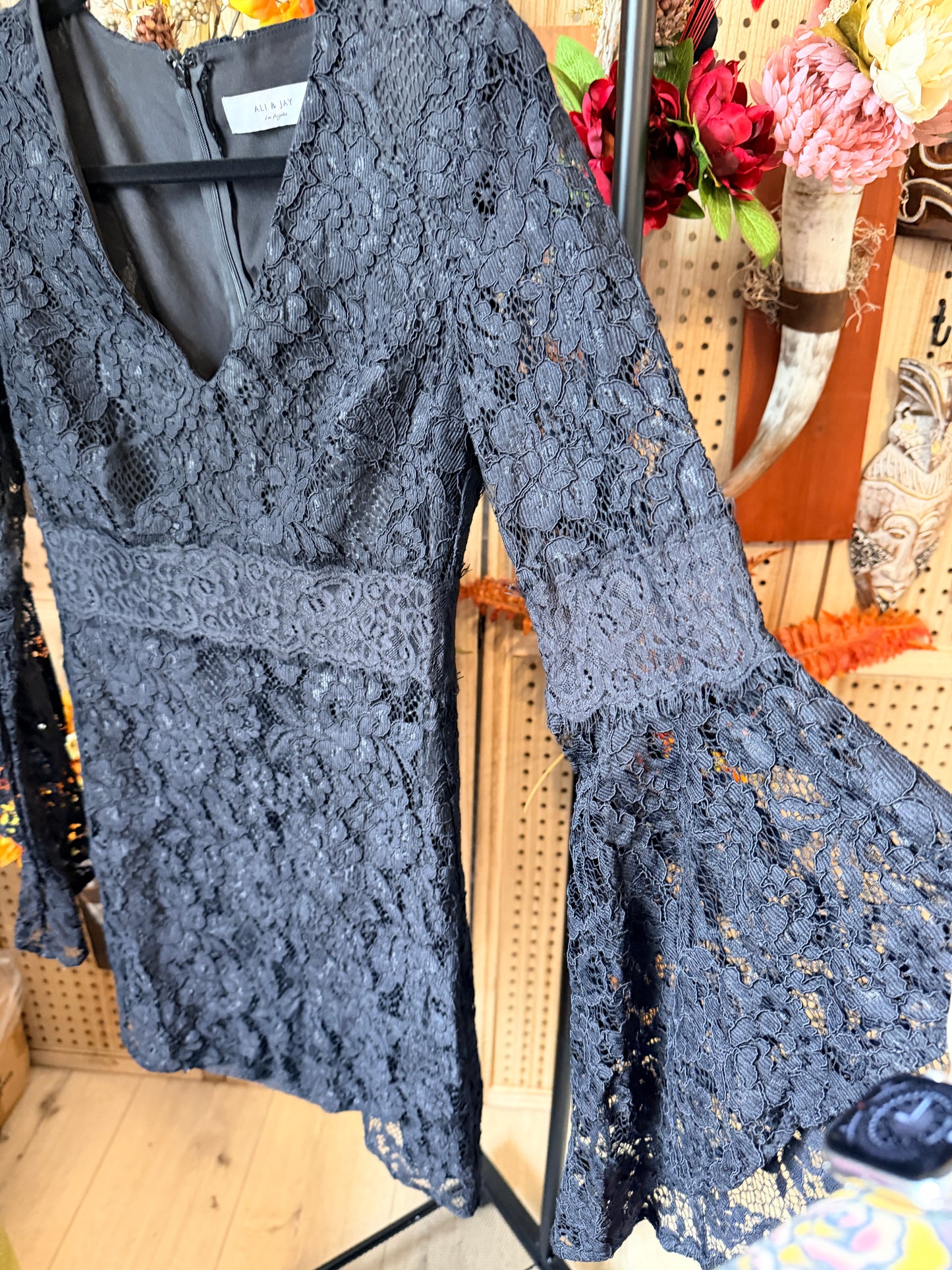 Ali & Jay Los Angeles short black lace dress.