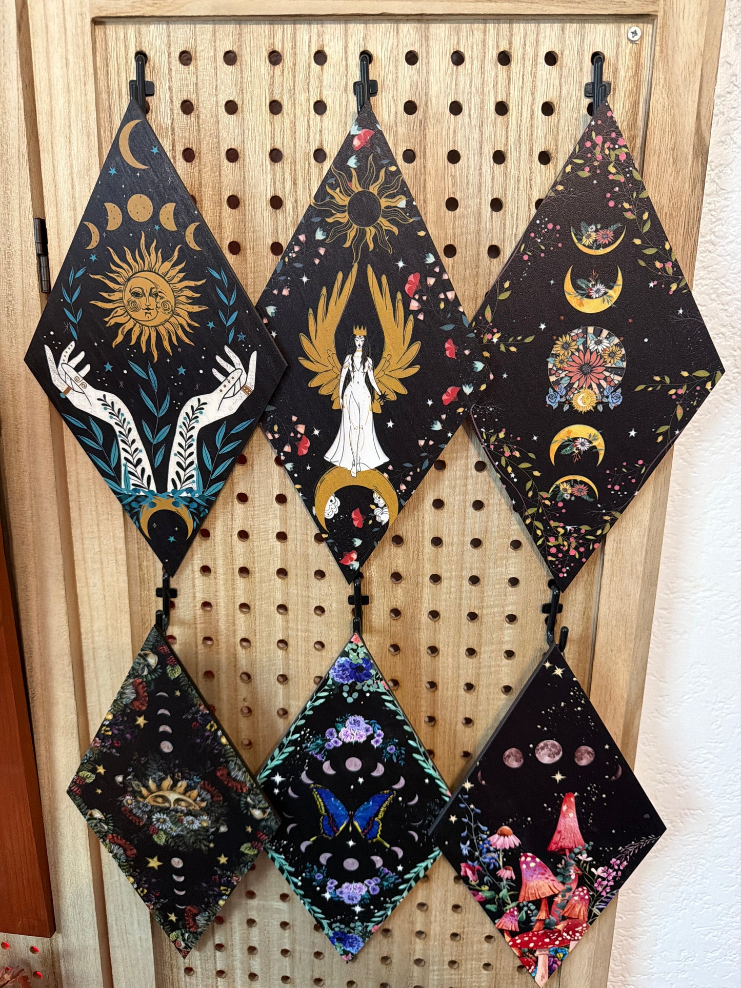 6 piece sun and moon phase wall decor