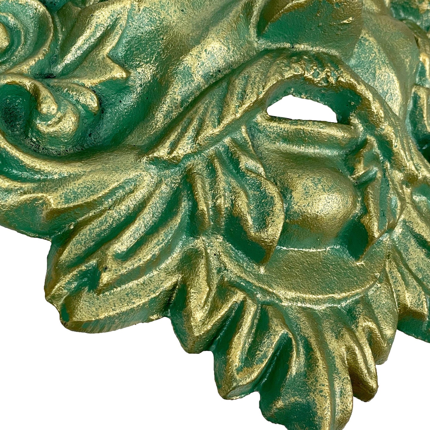 Cast Iron Verdigris Green Man Wall Decor
