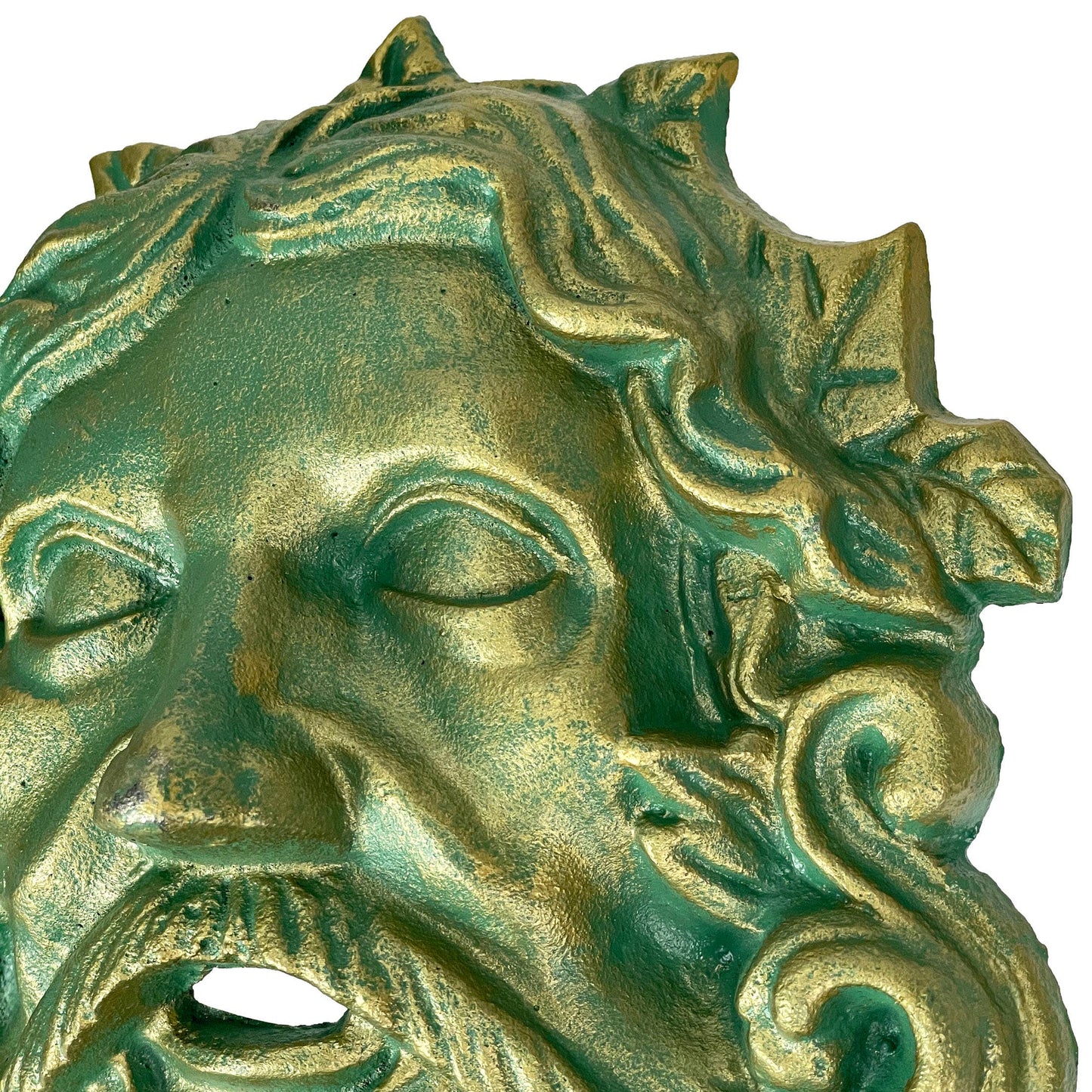 Cast Iron Verdigris Green Man Wall Decor
