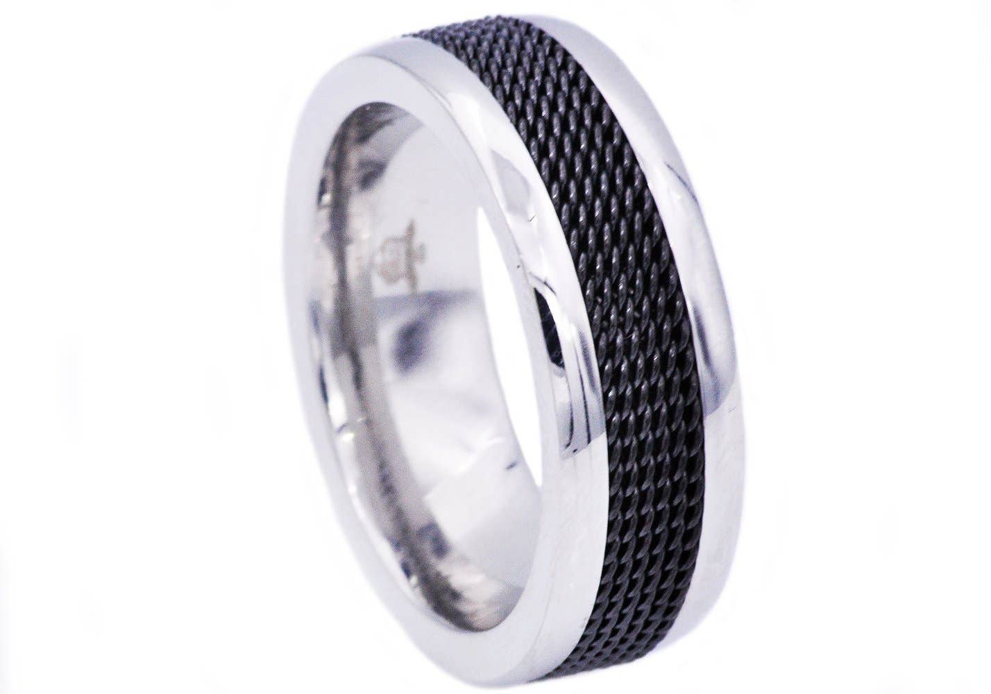 Men's Black Stainless Steel Ring: 12