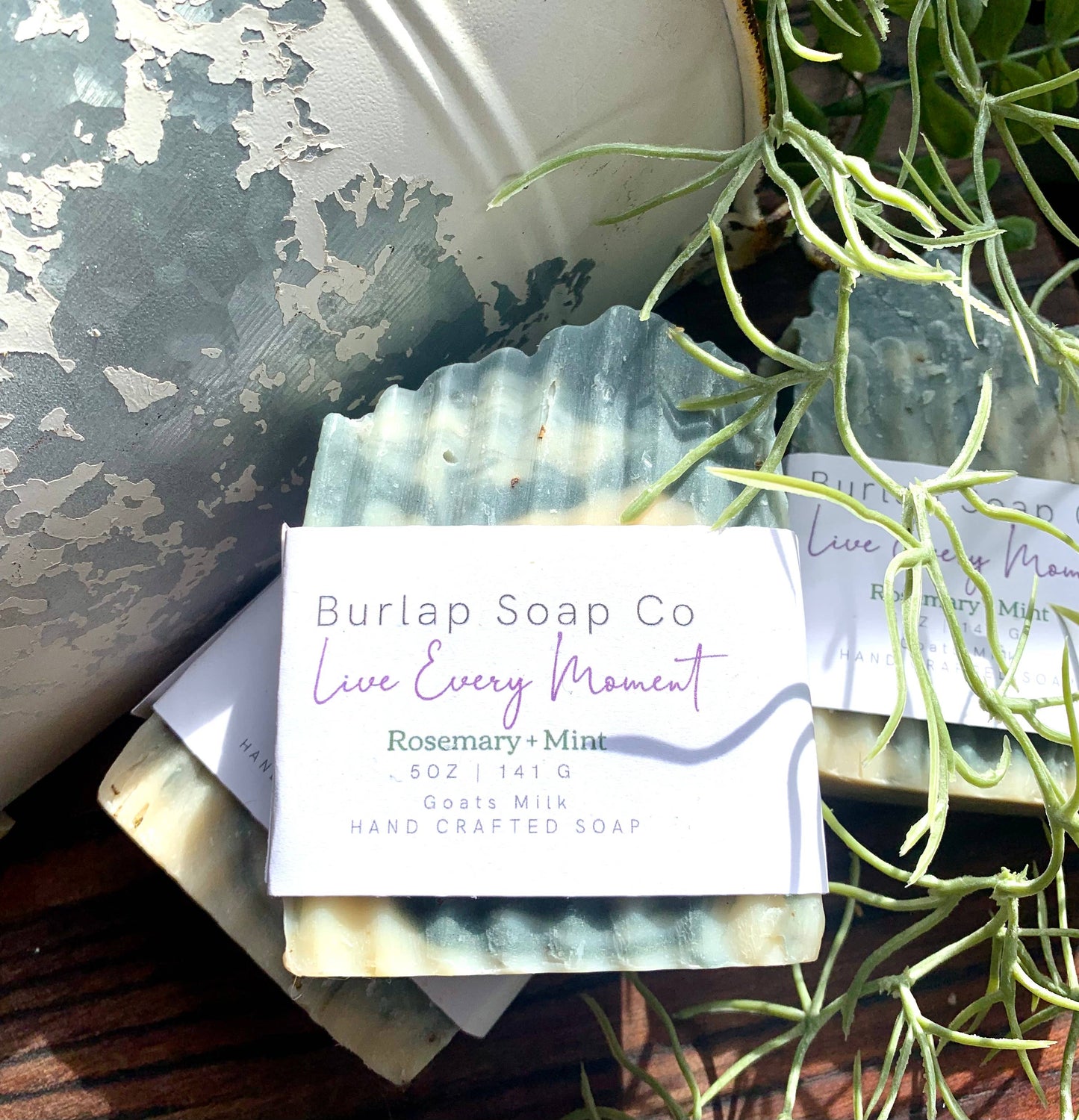 Rosemary + Mint Goats Milk Artisan Handcrafted Soap