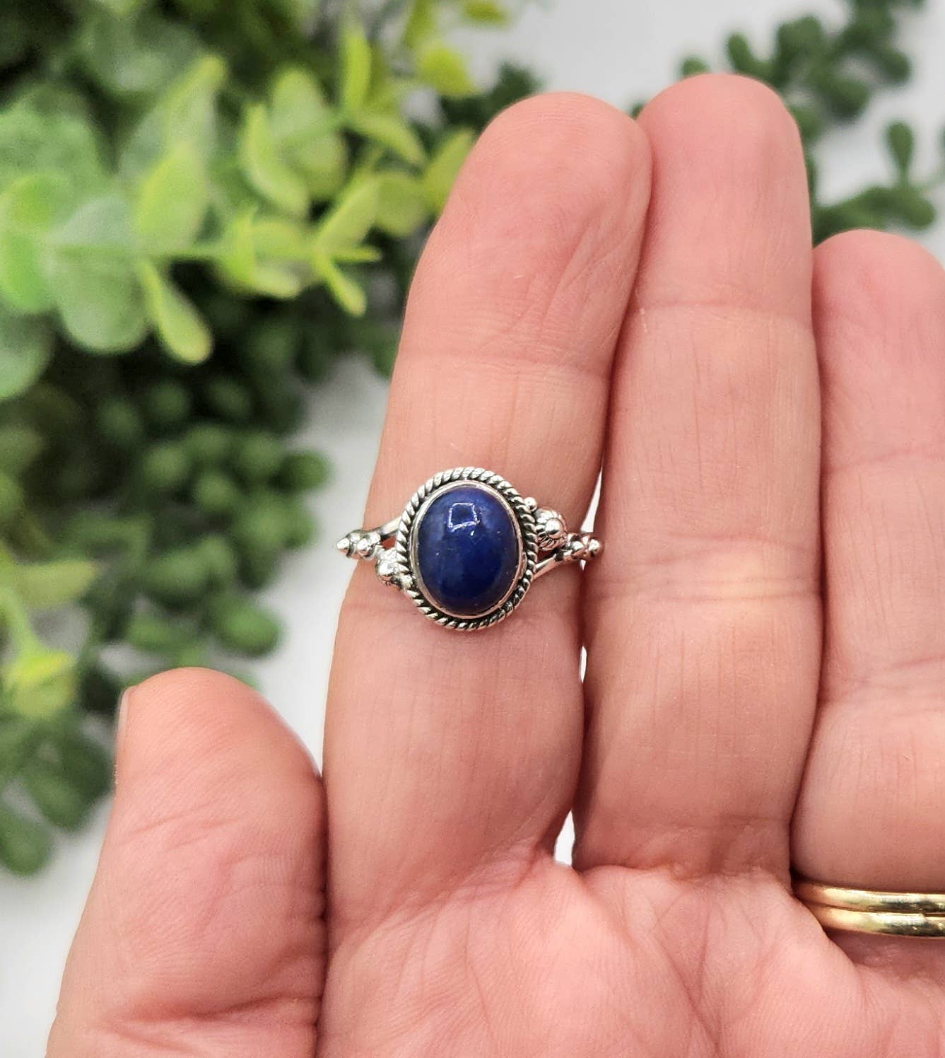 Lapis Lazuli Gemstone Sterling Silver (925) Ring: 10