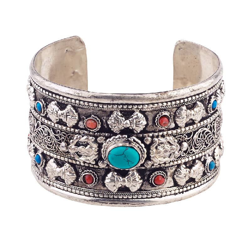 1-1/2" 3 Line Turquoise Center Cuff