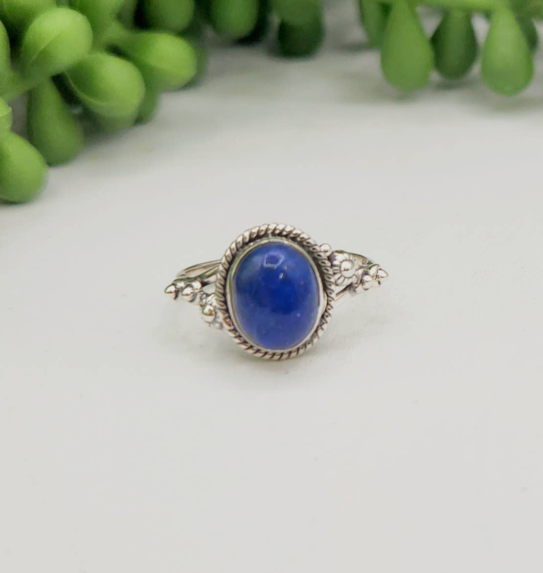 Lapis Lazuli Gemstone Sterling Silver (925) Ring: 10