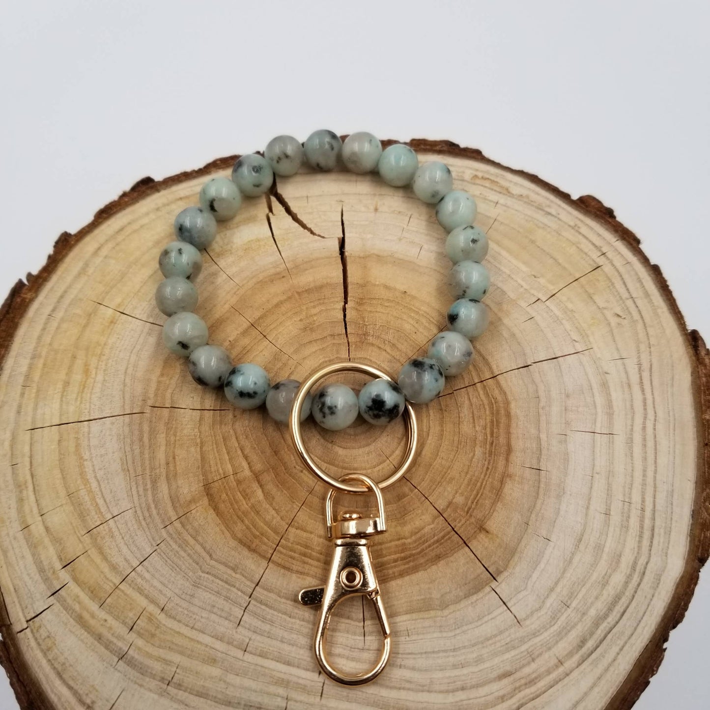 Natural Stone Bracelet Keychain