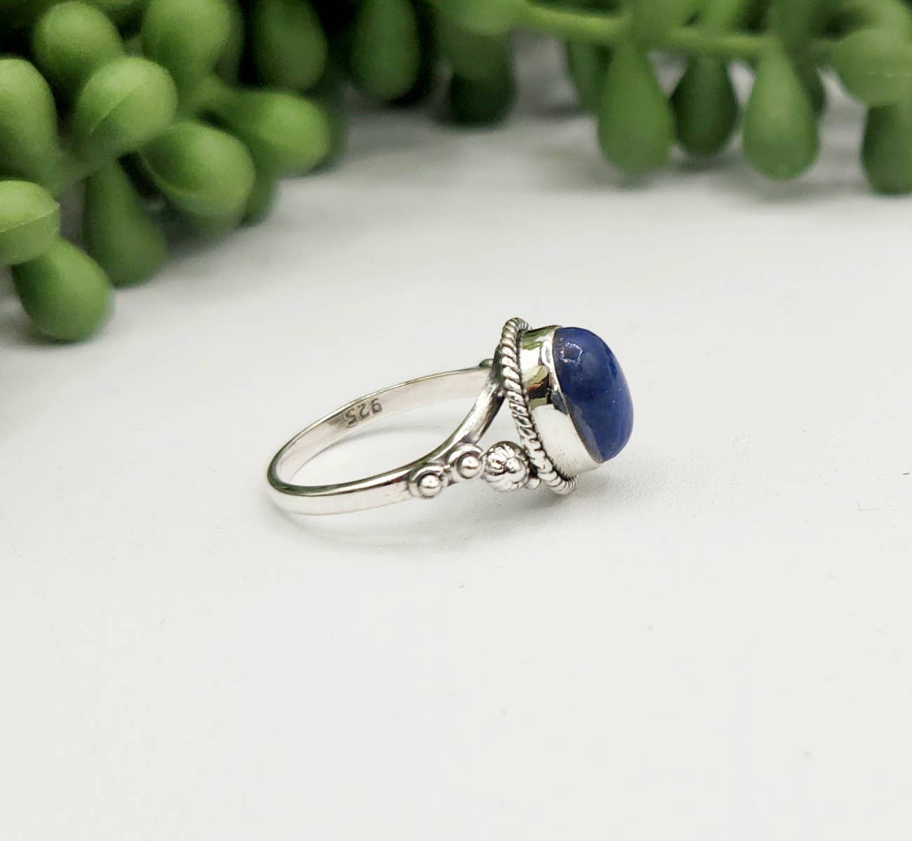 Lapis Lazuli Gemstone Sterling Silver (925) Ring: 10