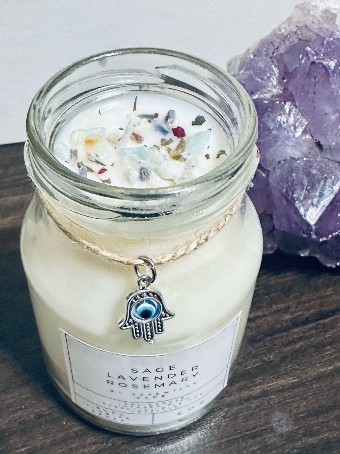 Candles With Crystals on top!: Patchoili