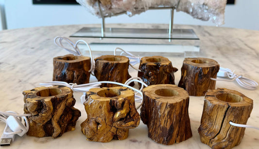 USB powered Wooden LED light stand