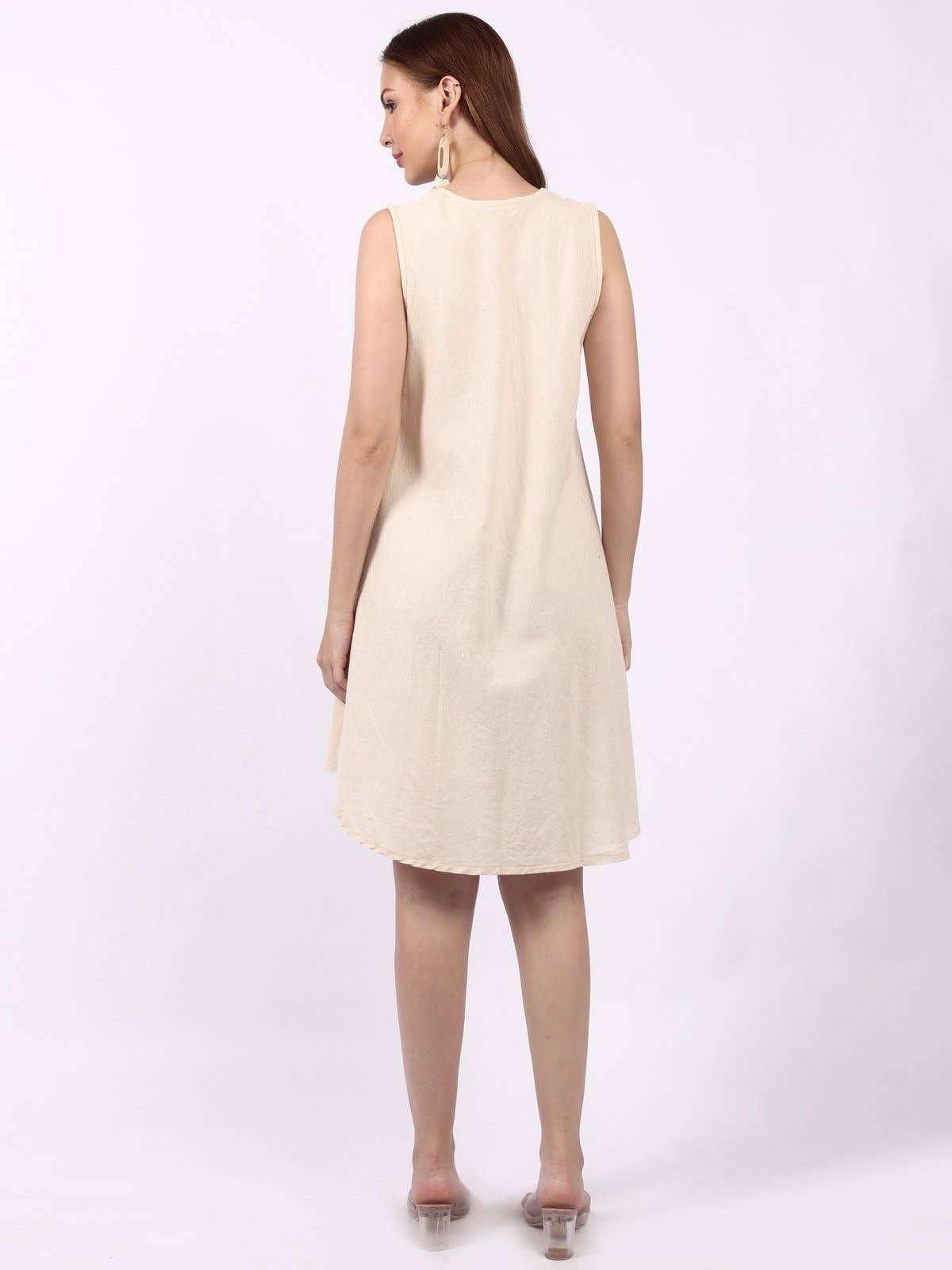 Women's Organic Cotton Batik Print Sleeveless Midi Dress Mix