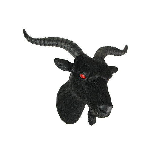 16 Inch Resin Black Baphomet Bust Wall Hanging Decor