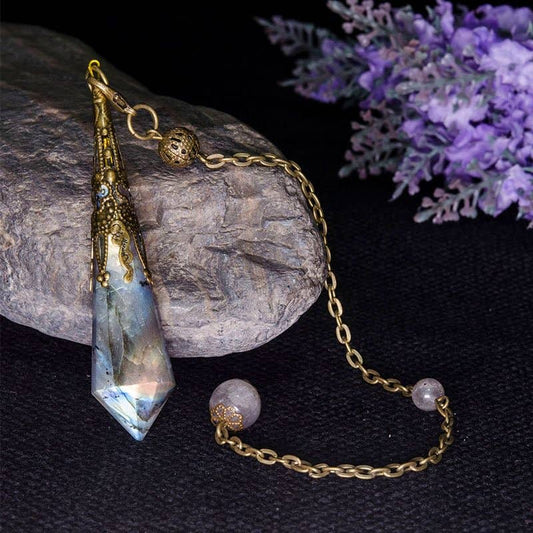 Grey Moonstone Protection Pendulum: Copper