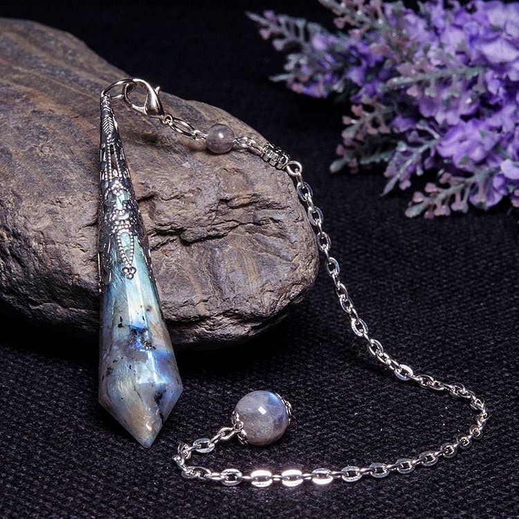 Grey Moonstone Protection Pendulum: Copper