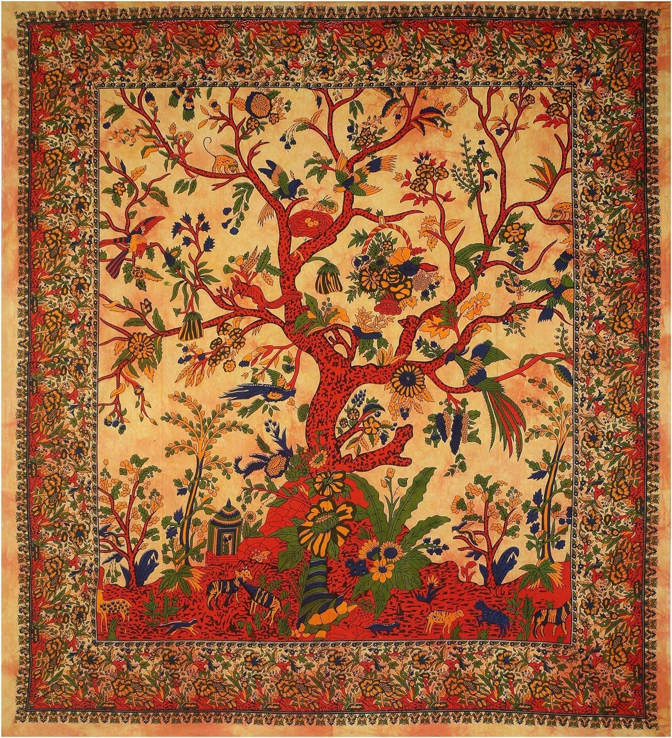 Tree Of Life Temple Tapestry Cotton Wall Hanging Home Decor