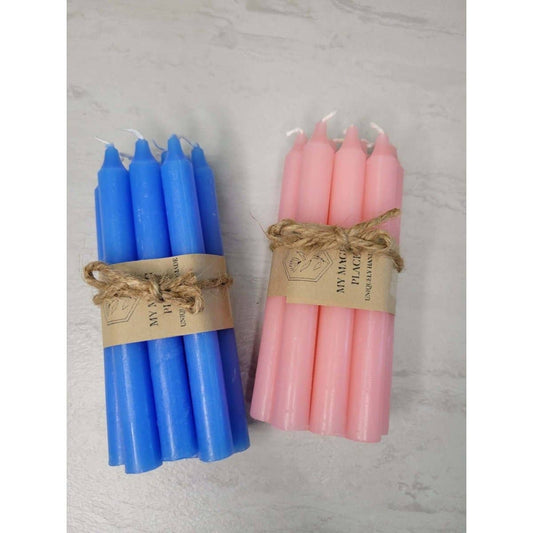 Set of 10 Candles 5" chime unscented spell candles pack: Pink