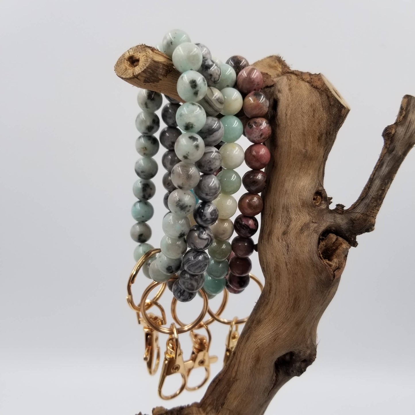 Natural Stone Bracelet Keychain