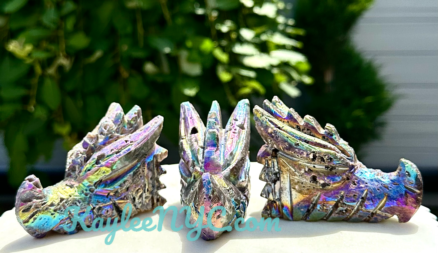 3-4 PCs Aura Sphalerite Dragon Head Crystal Healing