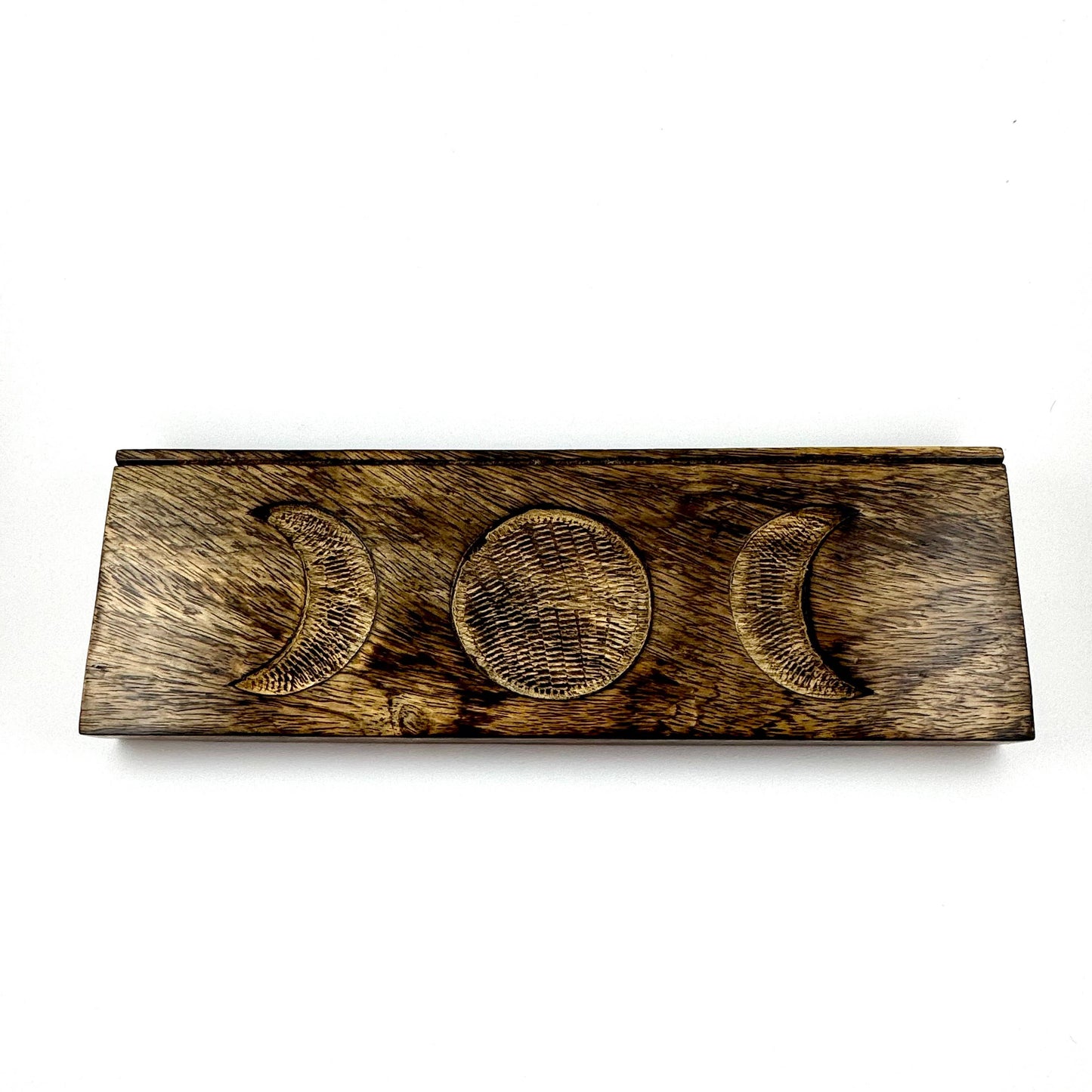 Wooden Tarot Card Holder w/ Moon Detail