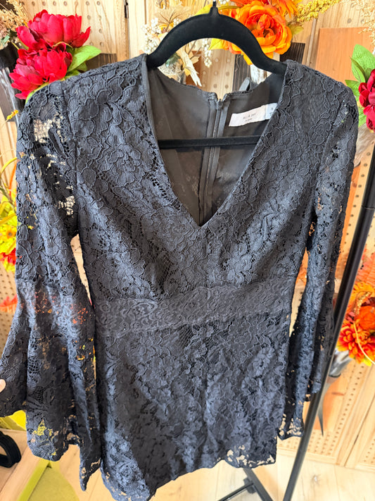 Ali & Jay Los Angeles short black lace dress.