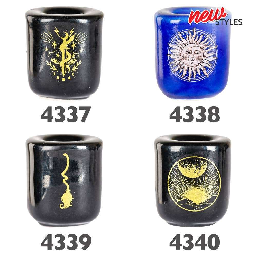 MINI CANDLE HOLDERS WITH DESIGN: Pentacle