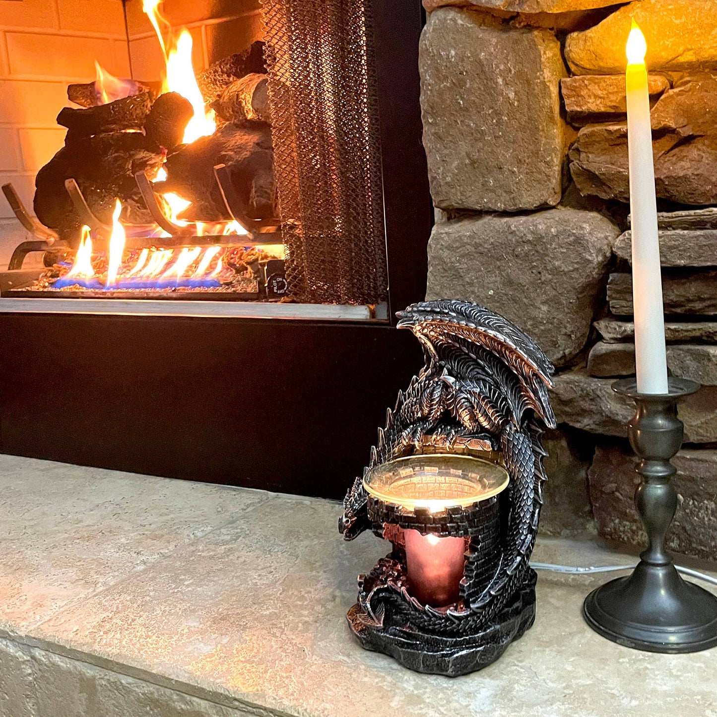 Fierce Dragon Castle Guardian Electric Oil Burner
