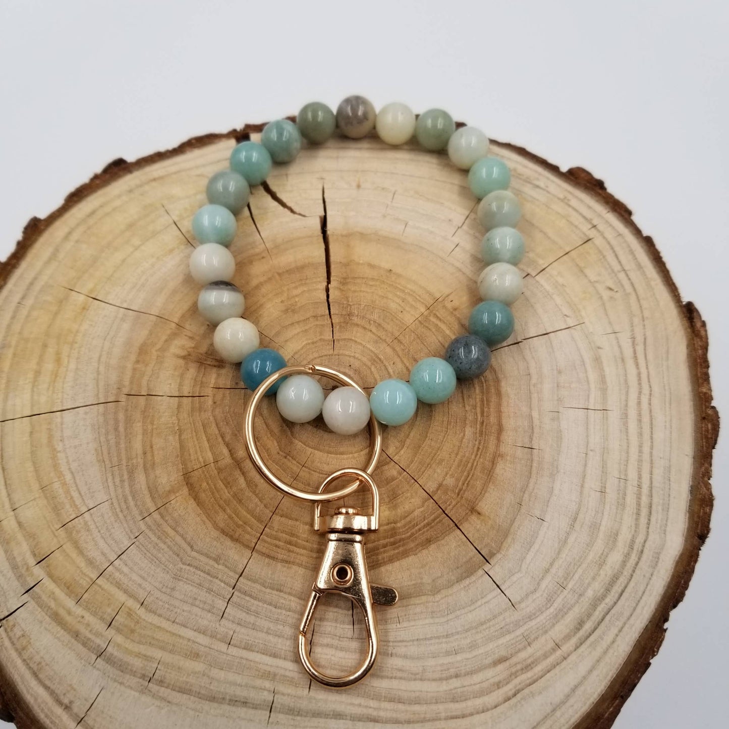 Natural Stone Bracelet Keychain