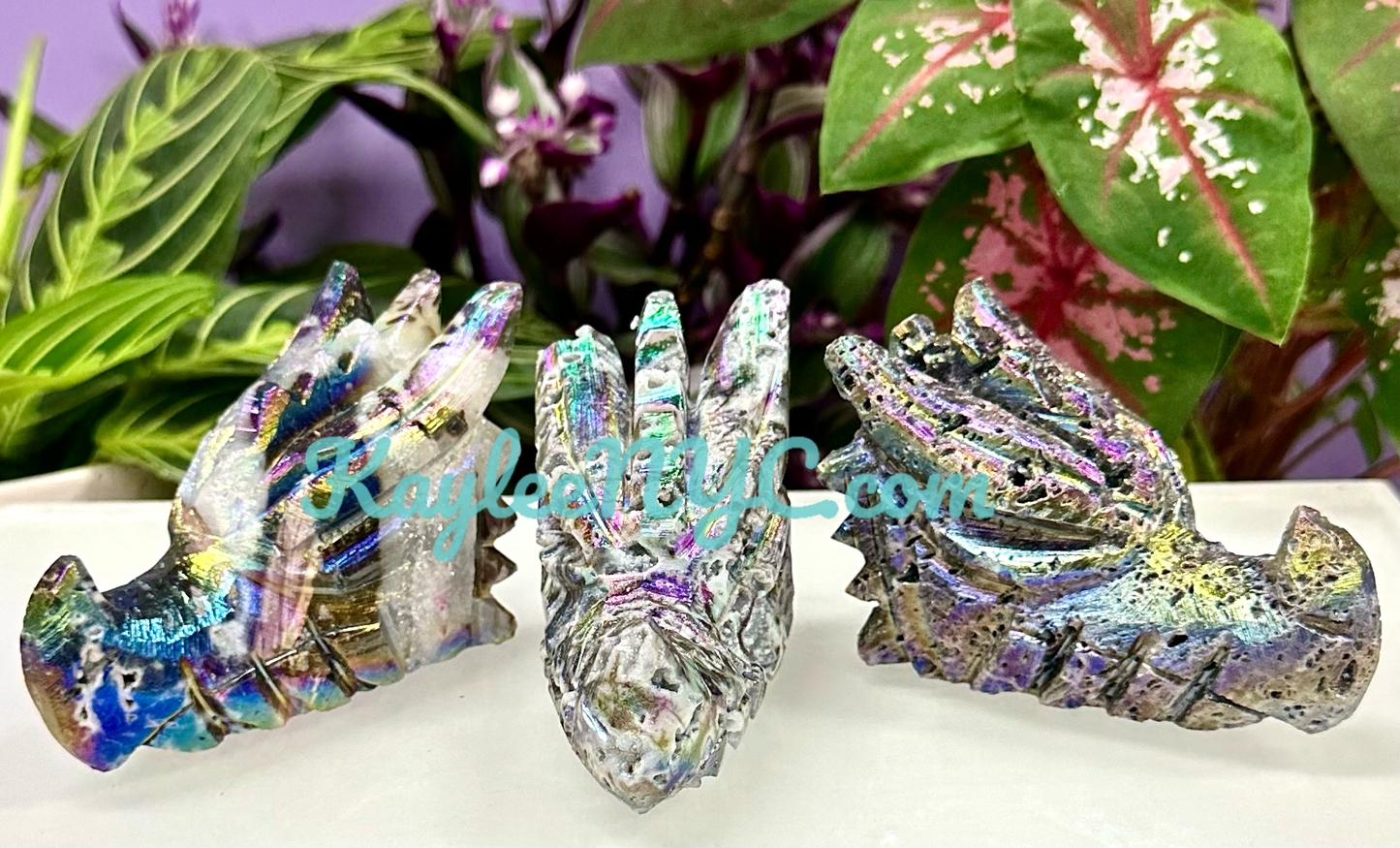3-4 PCs Aura Sphalerite Dragon Head Crystal Healing