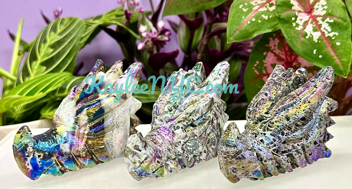 3-4 PCs Aura Sphalerite Dragon Head Crystal Healing