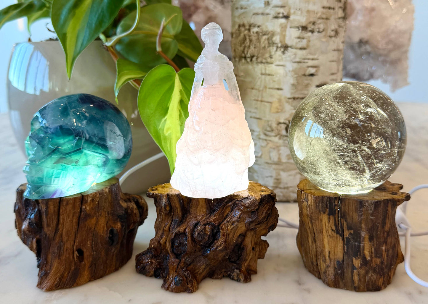 USB powered Wooden LED light stand