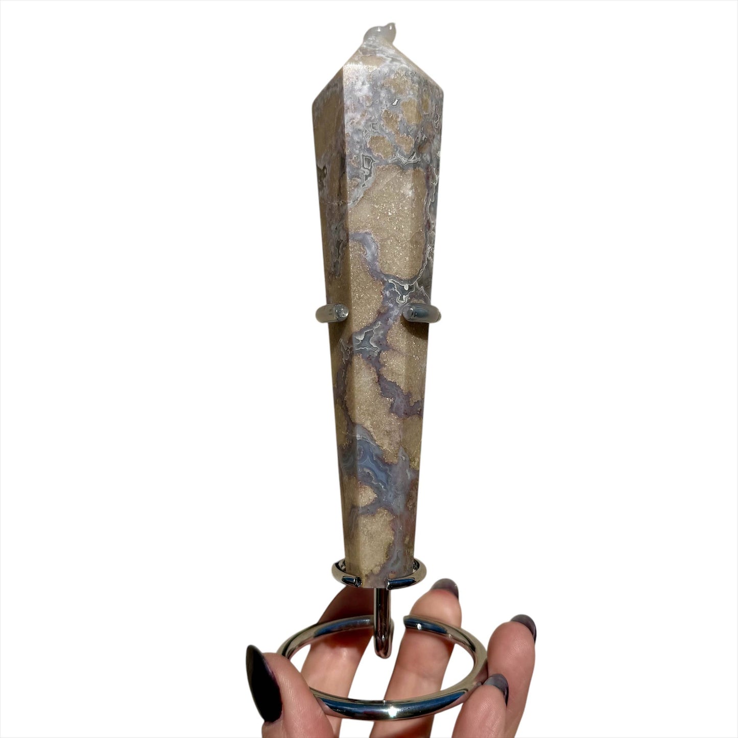 Sakura Agate Wand | Flower Agate w/ Holder