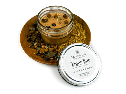 Crystal Candle - Tiger Eye