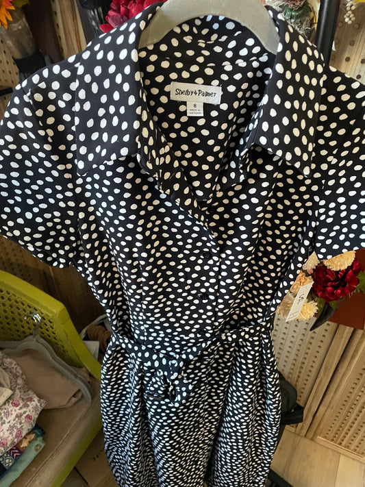 Shelby & Palmer black/polkadot dress with belt