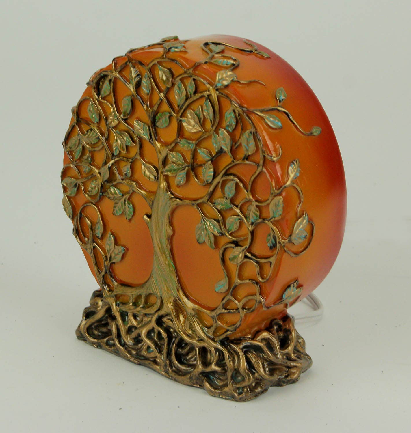 Orange Tree of Life Plug-In Small Table Lamp 6.5 inch