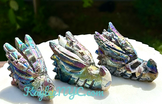 3-4 PCs Aura Sphalerite Dragon Head Crystal Healing