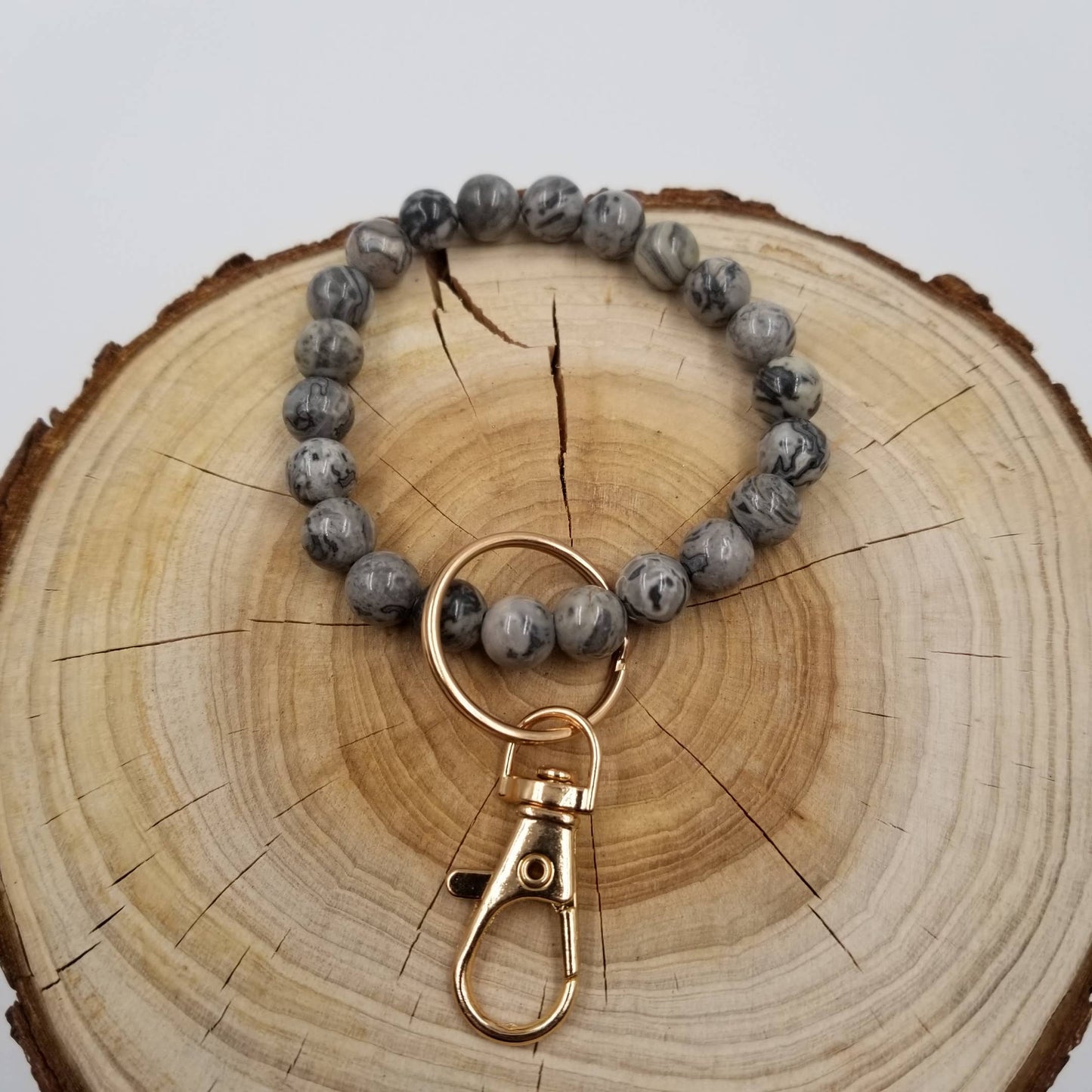 Natural Stone Bracelet Keychain