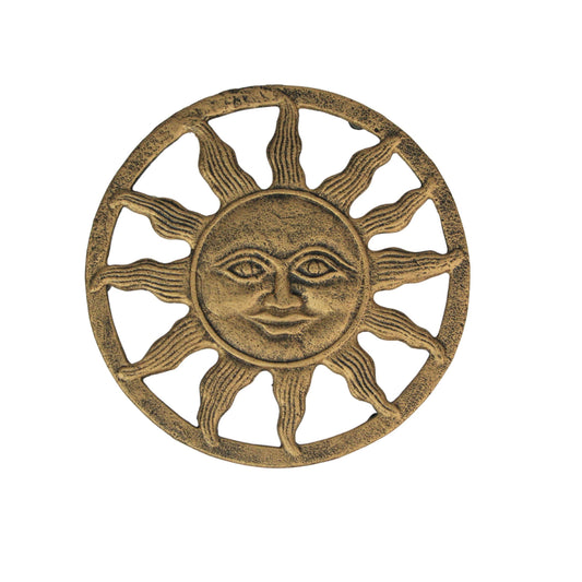 Cast Iron Celestial Sun Face Trivet