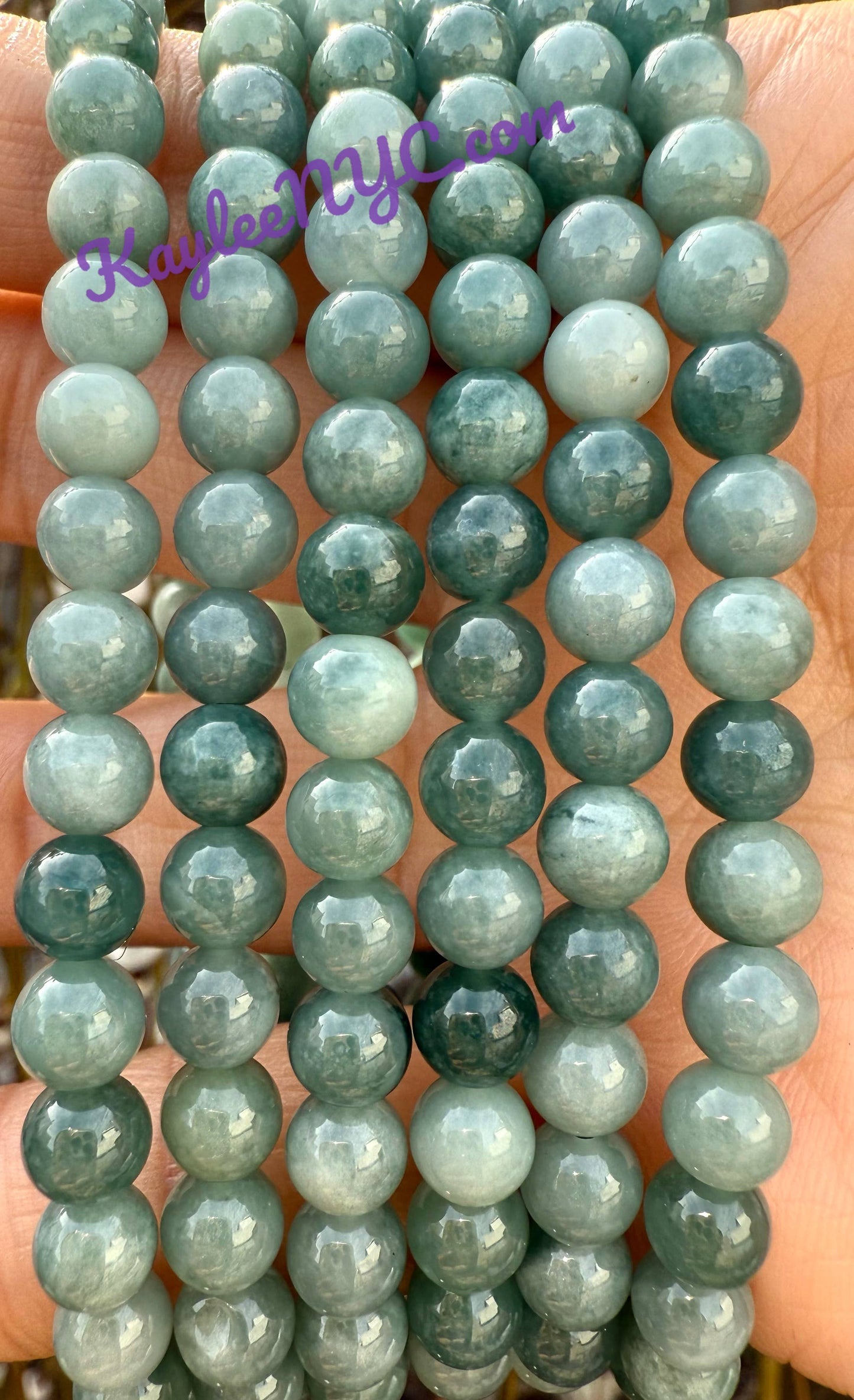 Natural Jade Jadeite 6mm Crystal Healing Stretch Bracelet