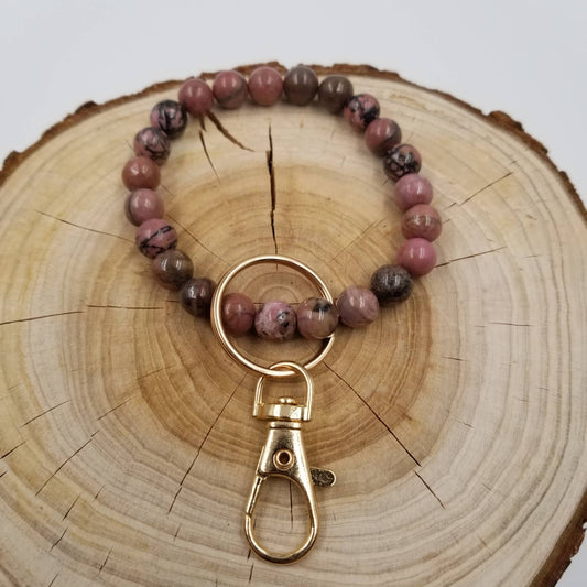 Natural Stone Bracelet Keychain