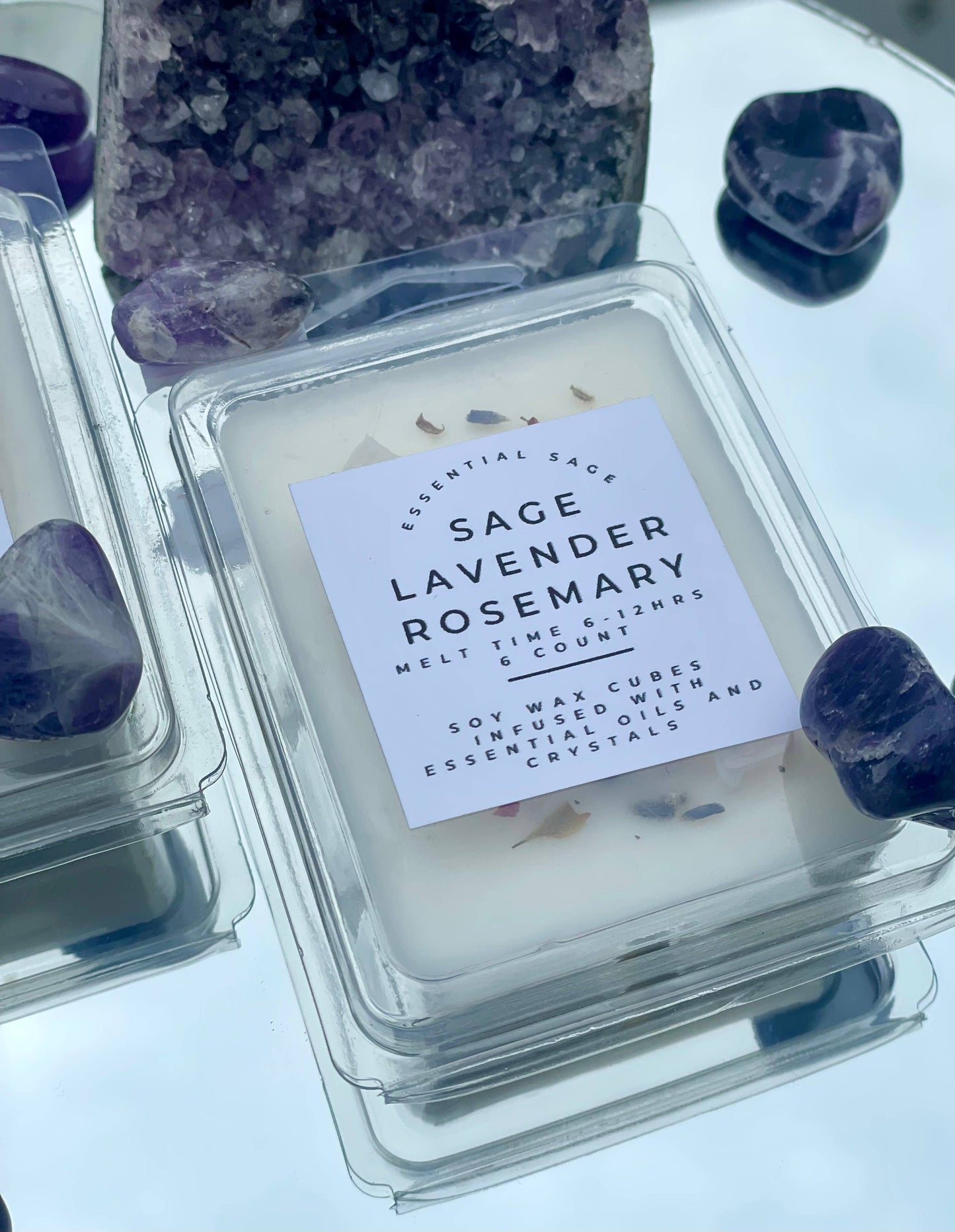 Wax Melts with Crystals and Herbs