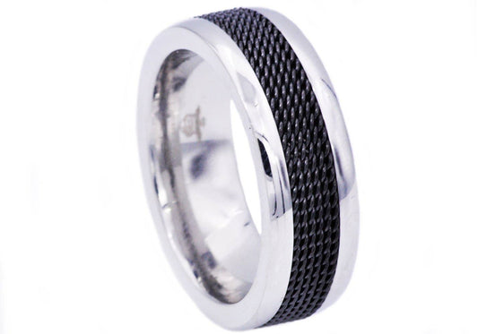 Men's Black Stainless Steel Ring: 12