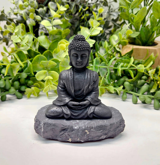Shungite Figurine Buddha (3.5x3x2 Inches) (EMF Protection)
