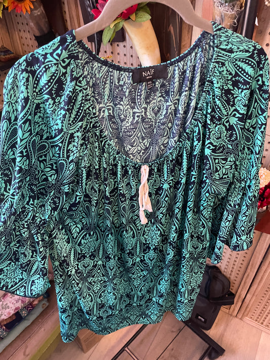 Naïf blue floral short dress