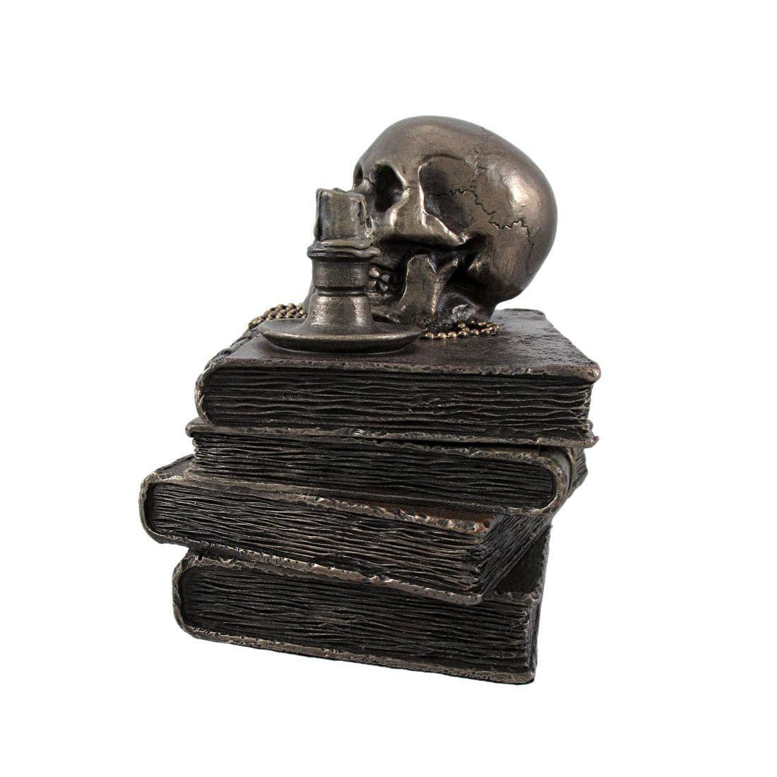 Bronze Wizard’s Study Books and Skull Trinket Stash Box