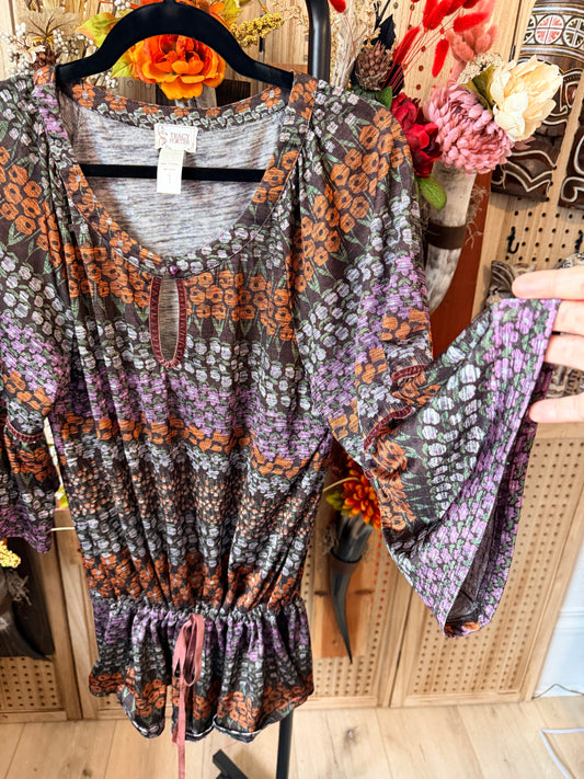 Tracy Porter boho blouse with drawstring waist size small/med
