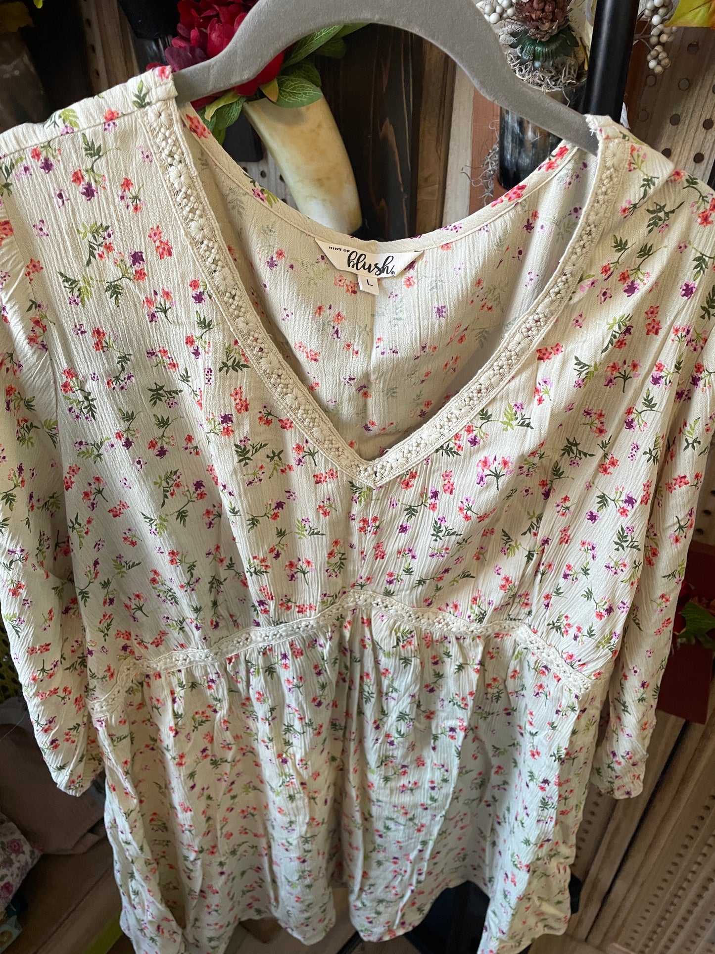 Hint of Blush green floral dress