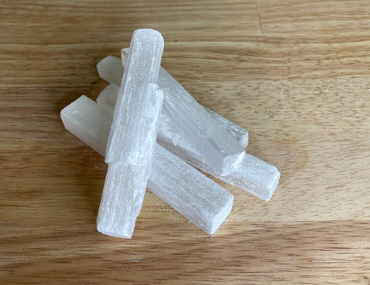 Selenite crystal wand